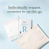 Lingettes Rael en coton biologique — pratique en voyage et en déplacement.