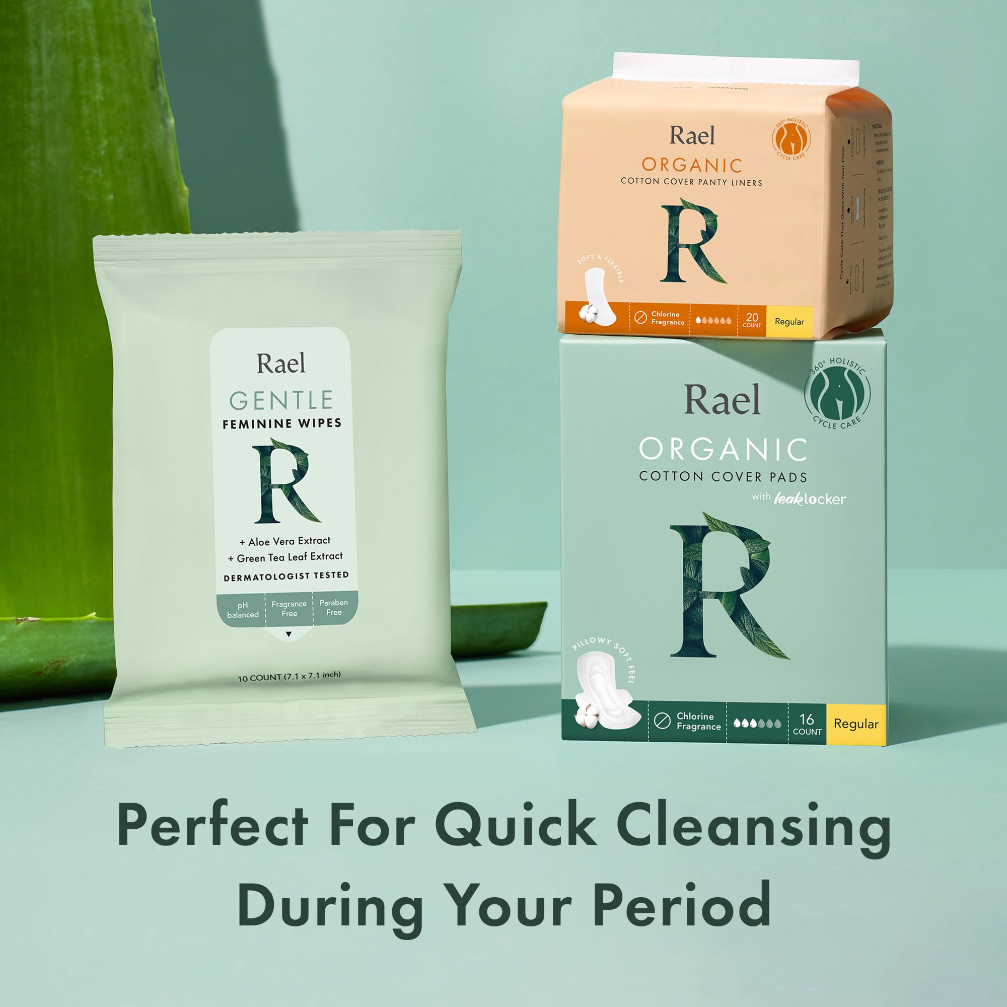 Lingettes Rael pour peaux sensibles, sans alcool ni parfum.