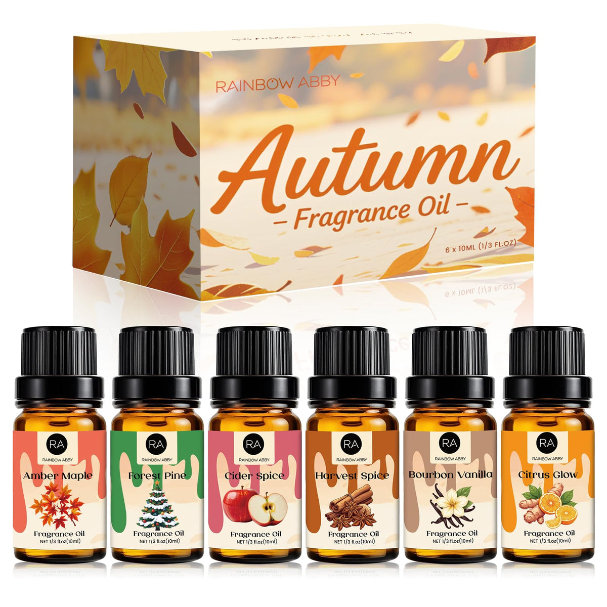Rainbow Abby Ambre et érable : parfum chaleureux pour diffusion à domicile.
