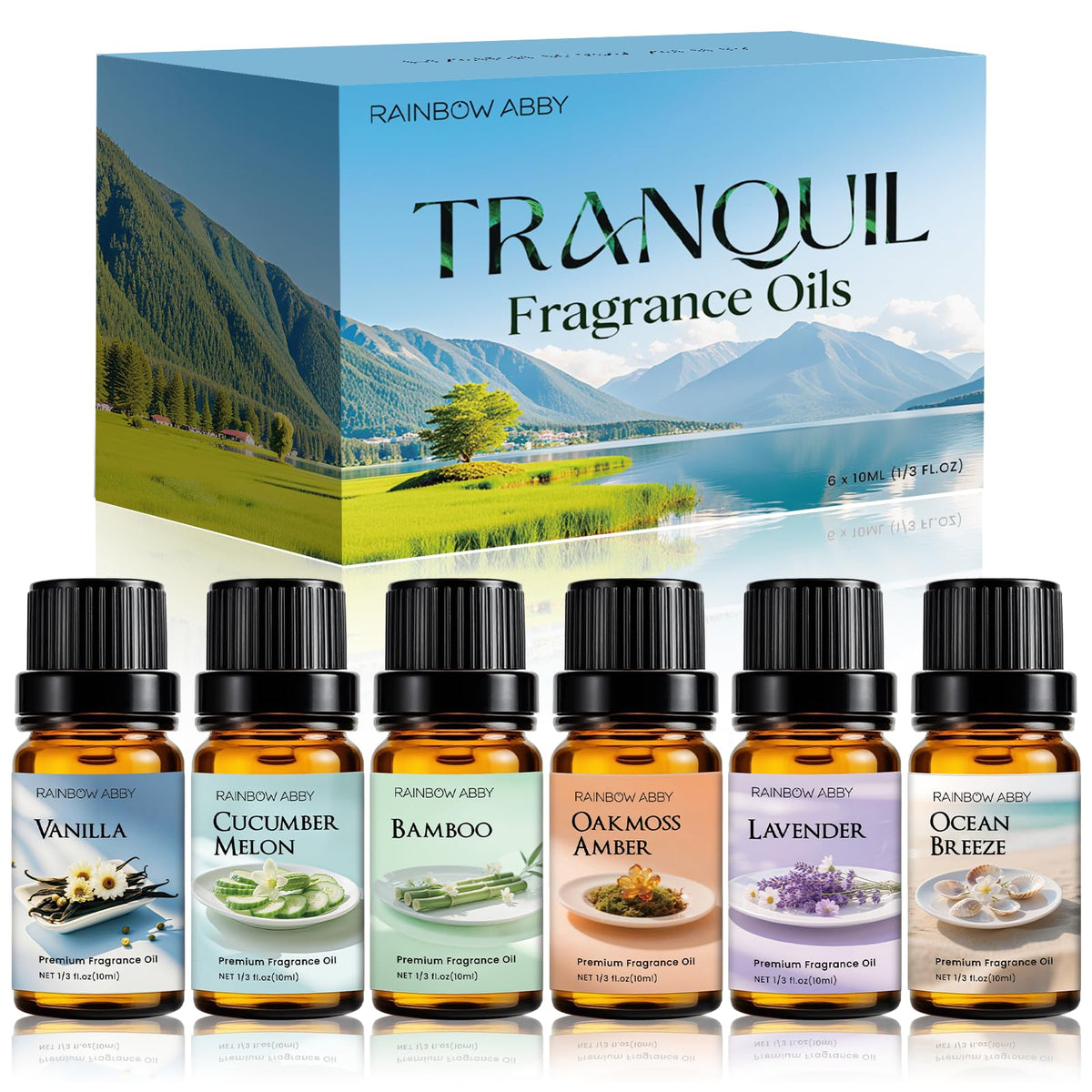 Rainbow Abby coffret Tranquillité, présentation élégante pour diffuseur et ambiance chaleureuse.