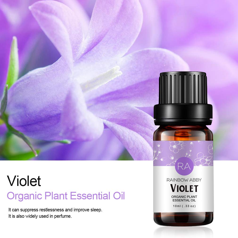 Diffusion de l’huile violette Rainbow Abby pour une atmosphère zen et réconfortante.
