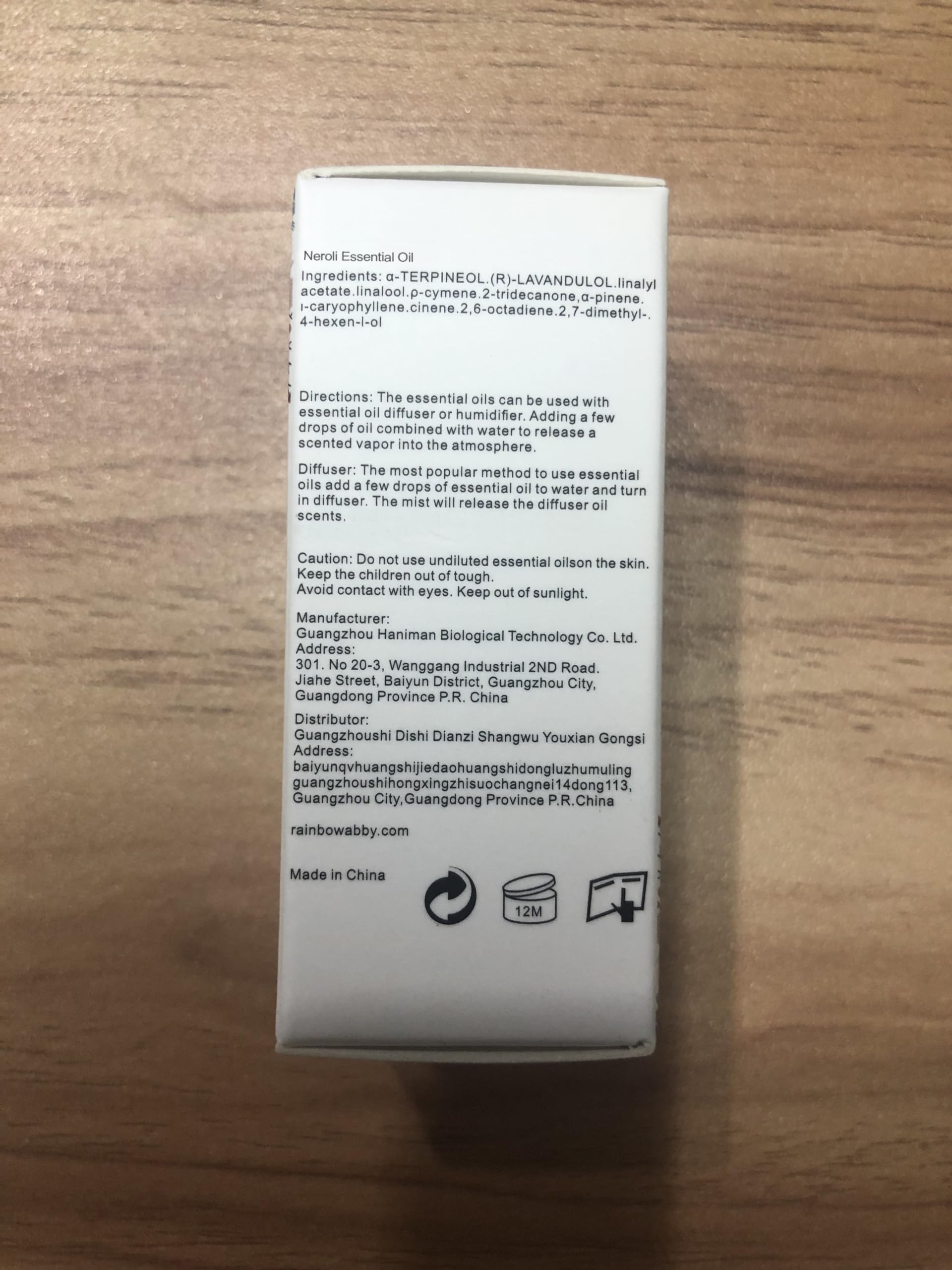 Parfum neroli naturel Rainbow Abby, note florale et citrusnée pour rituels bien-être.