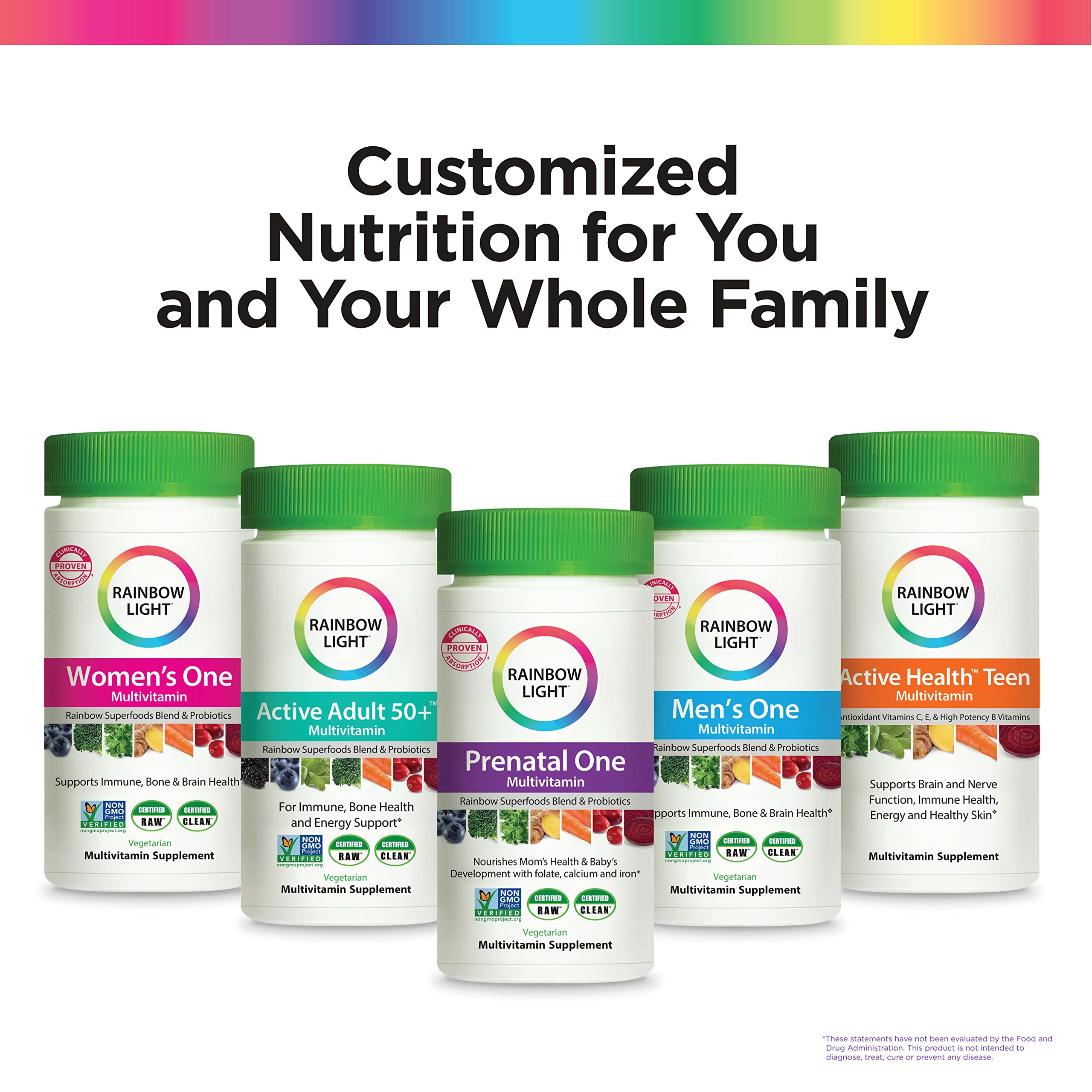 Rainbow Light 90 comprimés, format pratique pour routines actives.