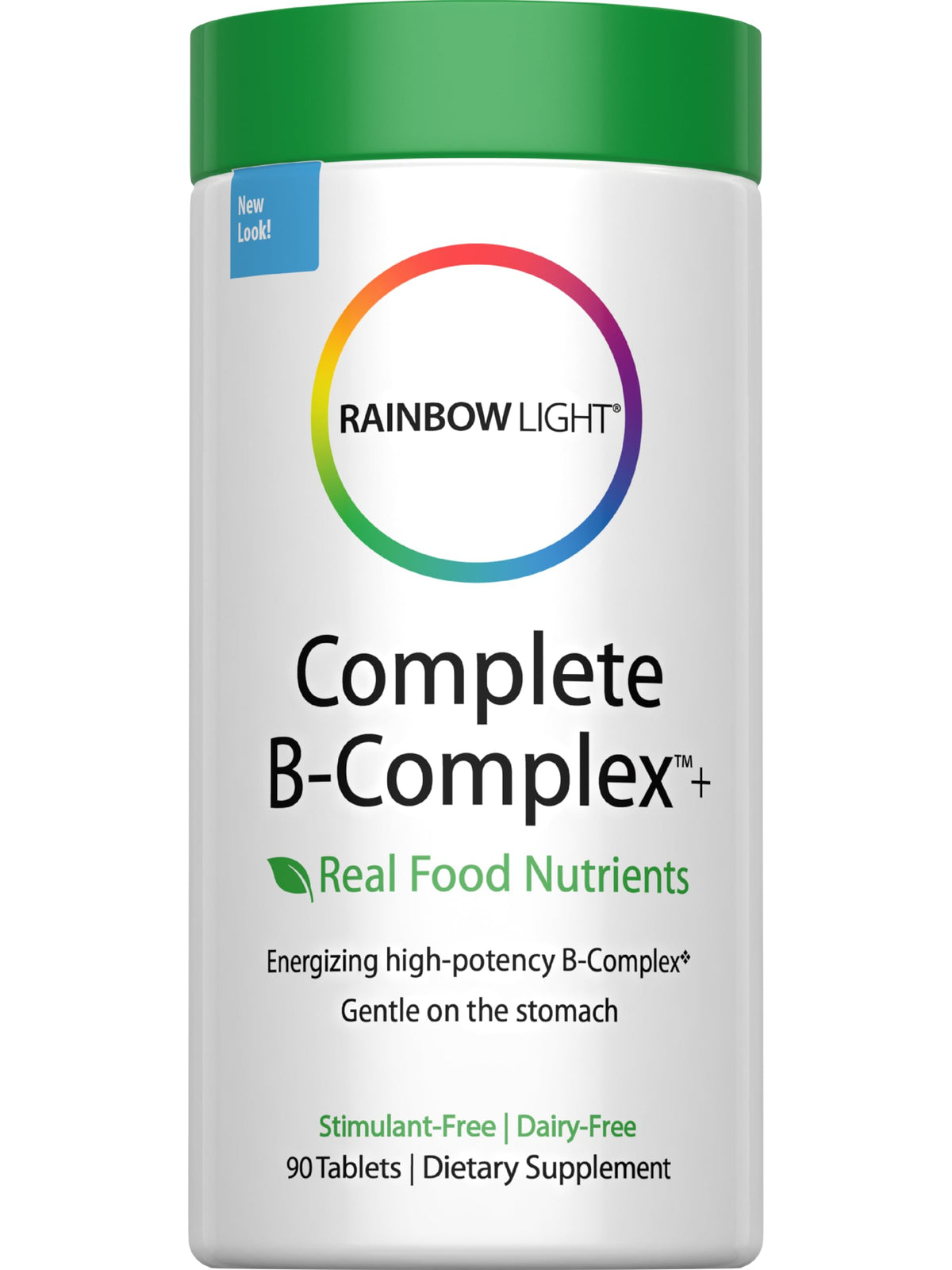 Rainbow Light Complete B-Complex – bouteille visible, soutien potentiel à l'énergie quotidienne.