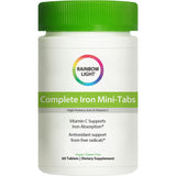 Rainbow Light Complete Iron Mini-Tabs, bouteille 60 comprimés, pratique pour usage quotidien.