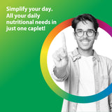 Rainbow Light Multivitamine One caplets etiquette, mention probiotiques et enzymes digestives