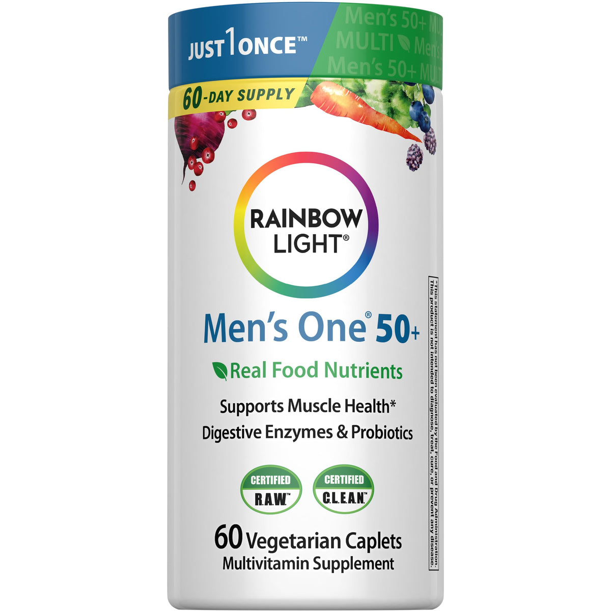 Rainbow Light Hommes 50+ – bouteille, soutien potentiel énergie et masse musculaire.