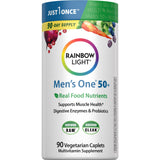 Rainbow Light Mens One 50+ – flacon de tablettes végétariennes faciles à intégrer au quotidien.