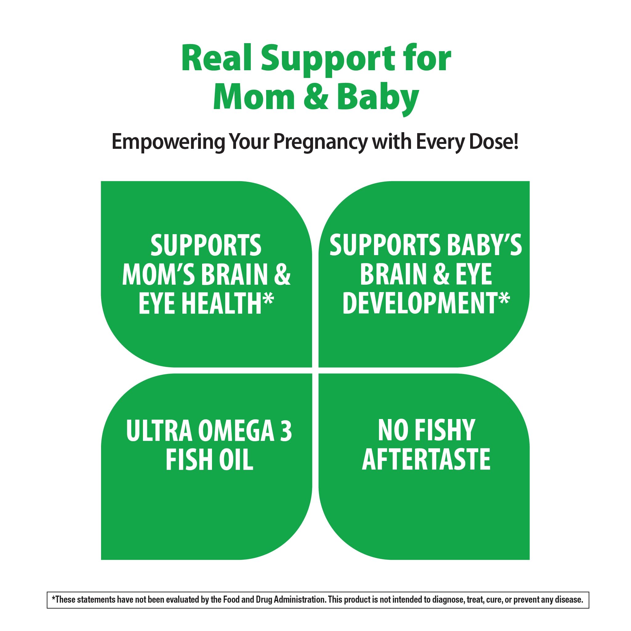 Utilisation quotidienne Rainbow Light Prenatal DHA, une capsule par jour.