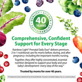 Rainbow Light Prenatal DHA utilisation quotidienne, soutien potentiel pour maman et bébé.
