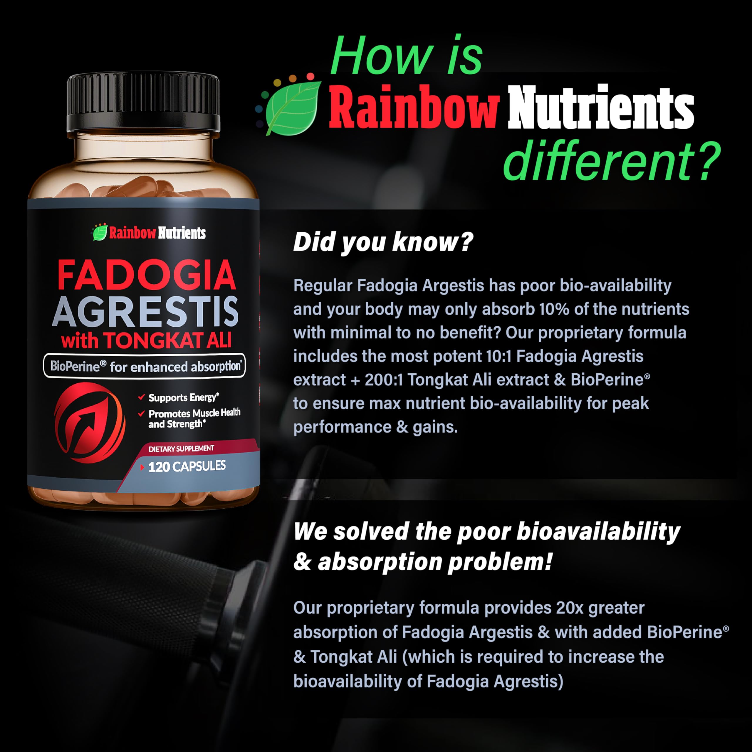 Rainbow Nutrients Controle qualité tiers sur les gélules pour fiabilité.