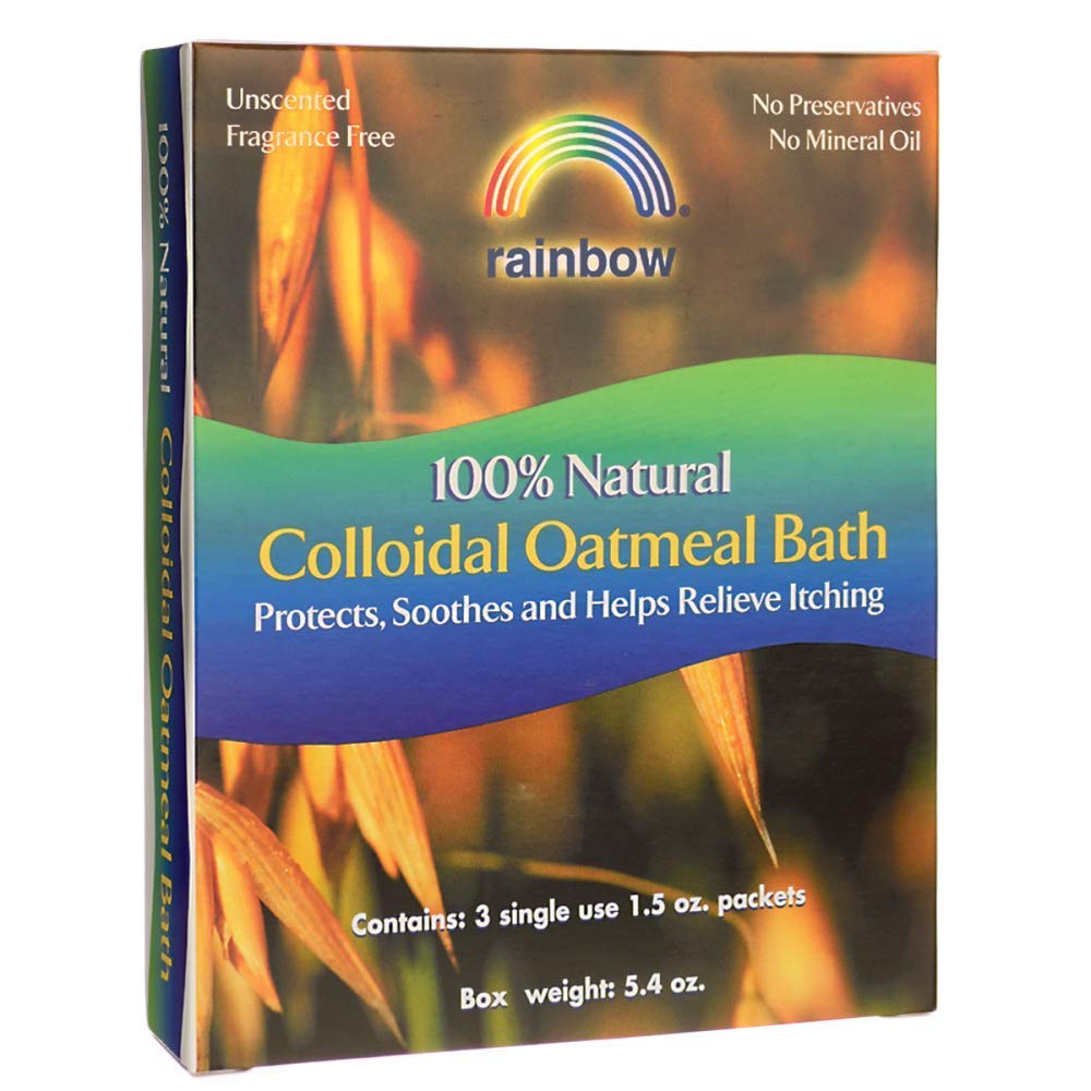 Rainbow Research Colloidal Oatmeal Bath sachet individuel pour bain apaisant et hydratant.