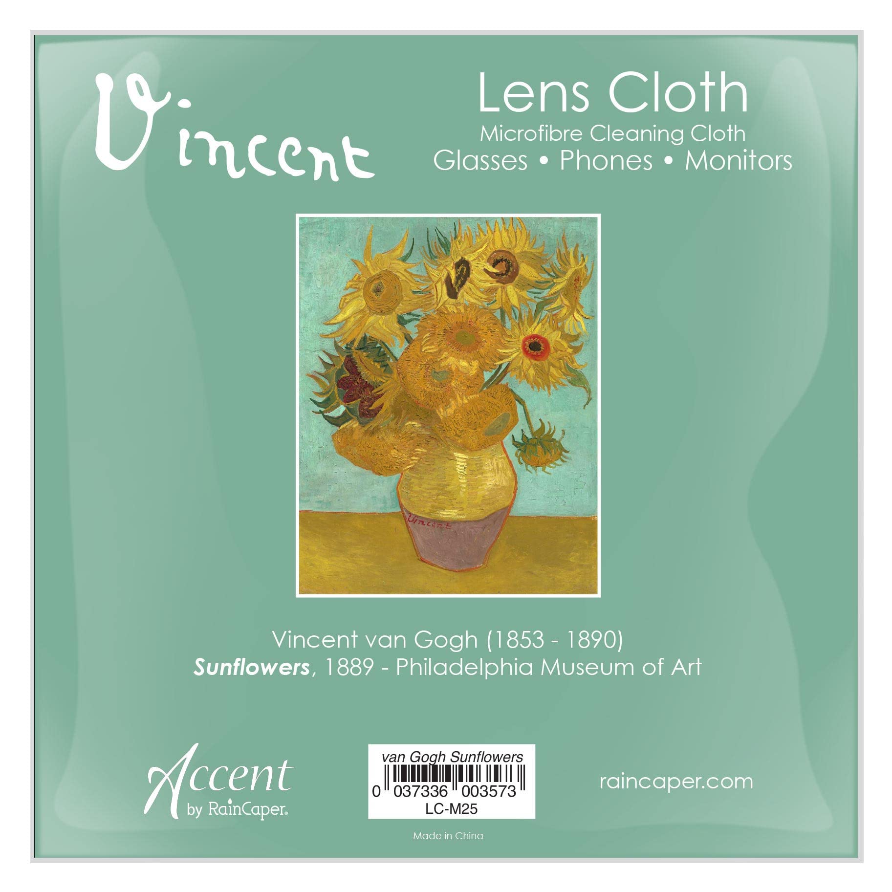 RainCaper chiffon microfibre design Van Gogh Tournesols, essuyez écrans sans traces