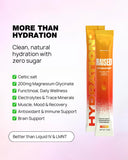 Raised Hydration+ préparation eau, verser rapidement pour une hydratation efficace après l’effort.