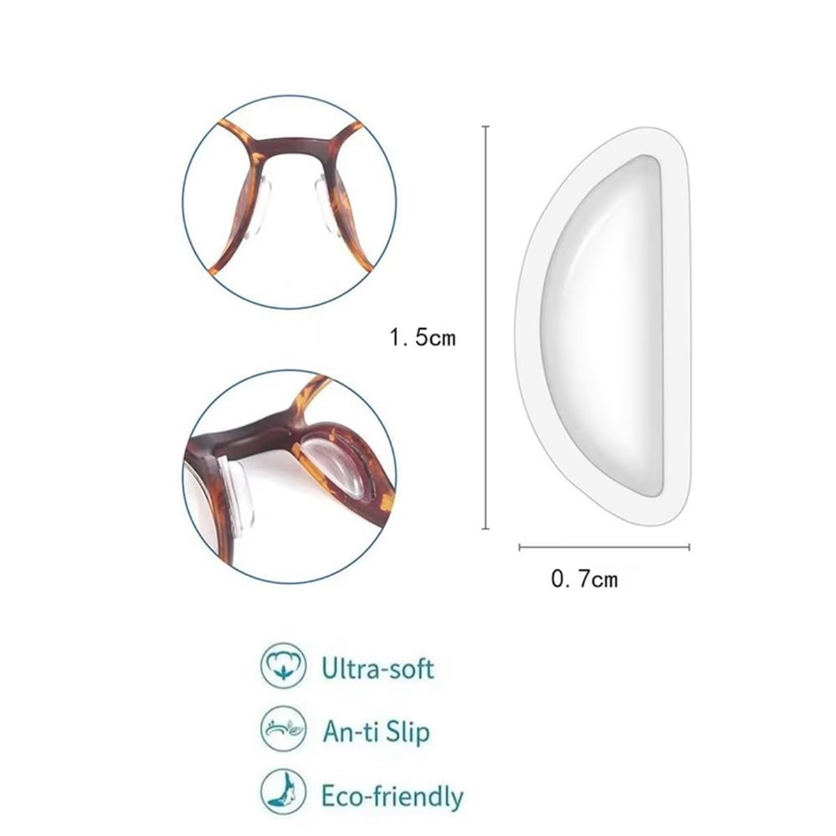 Tampons nasaux ralhaywi compatibles avec la plupart des montures lunettes et solaires.