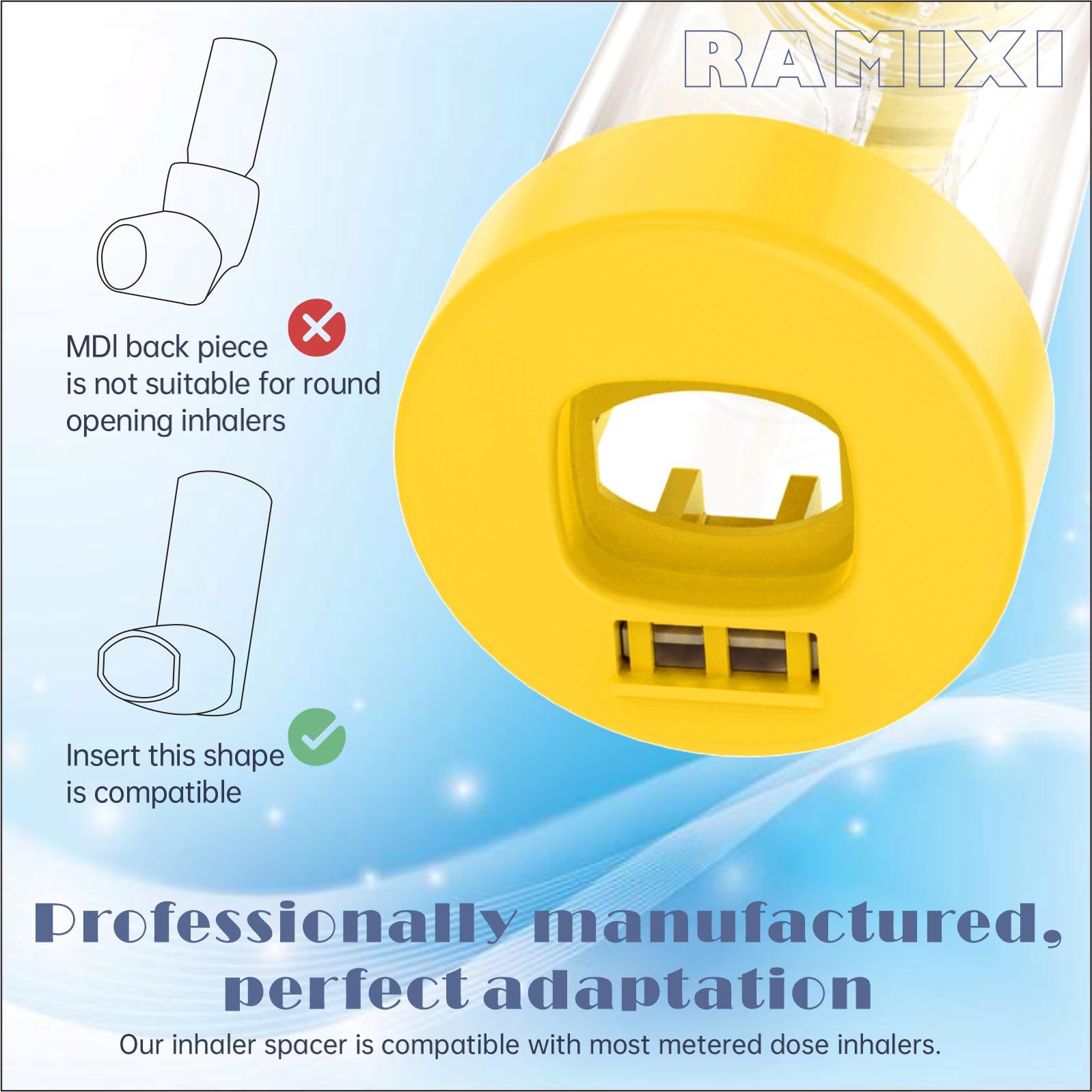 Ramixi NESSI spacer bleu distinctif, conçu pour adultes et enfants.
