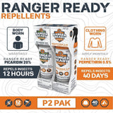 Flacon Ranger Ready Repellents P2Pak Picaridin 20% pour corps sans odeur et protection