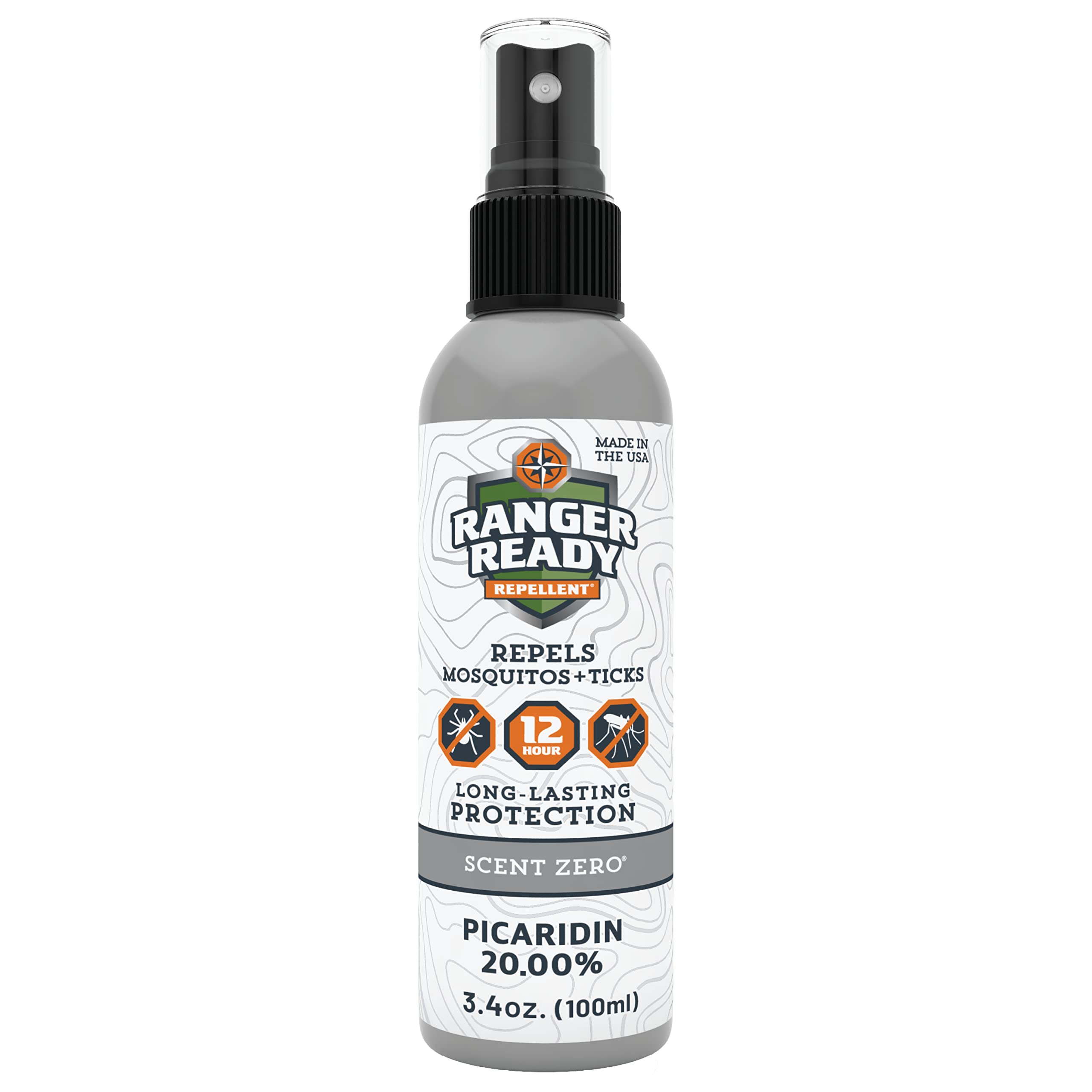 Ranger Ready Repellents Picaridin, bouteille 100 ml, protection longue durée contre moustiques et tiques.