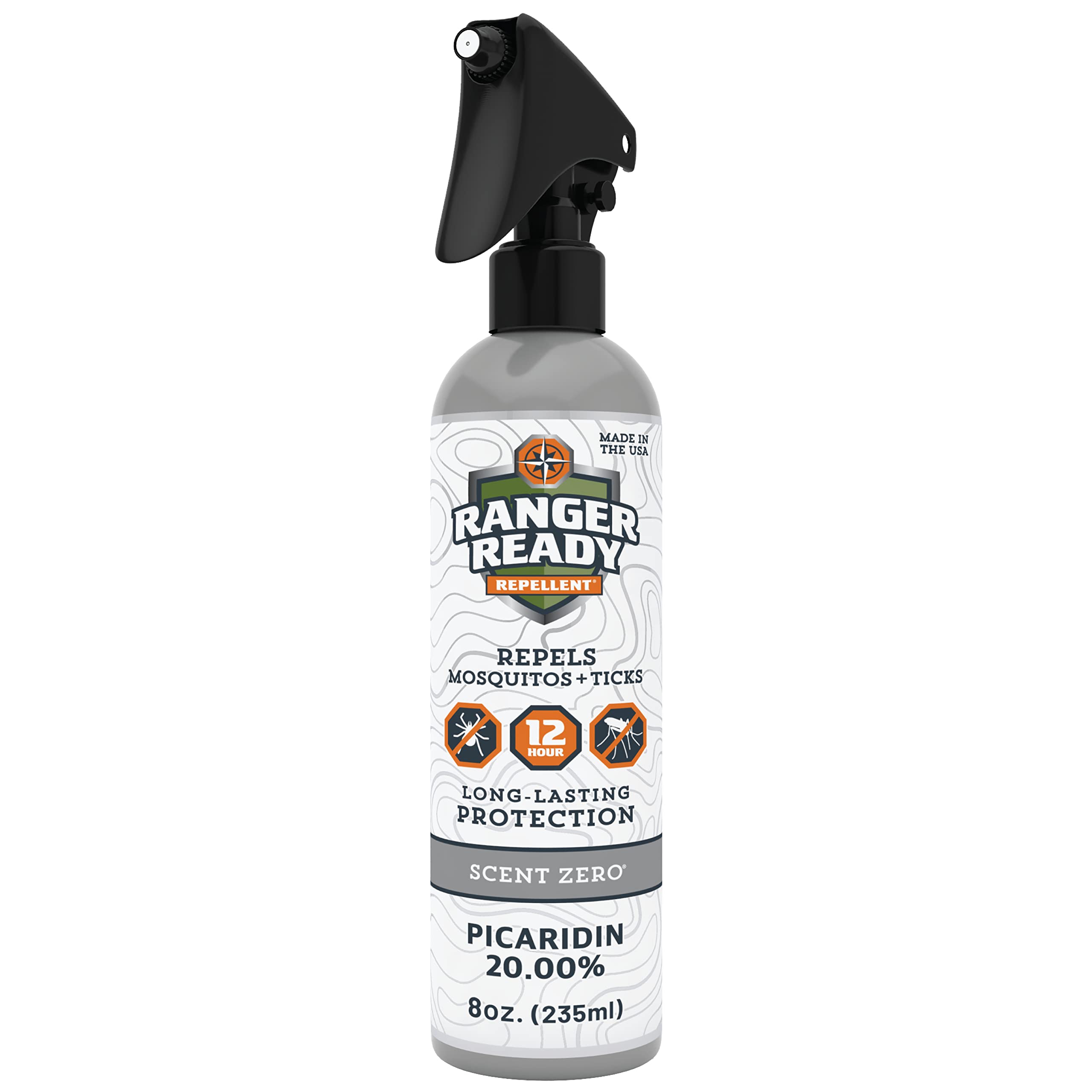 Ranger Ready Repellents Picaridin sans odeur, bouteille 8 oz, protection longue durée.