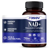 Rasav NAD 10-en-1 : bouteille pratique pour soutenir l'énergie quotidienne.