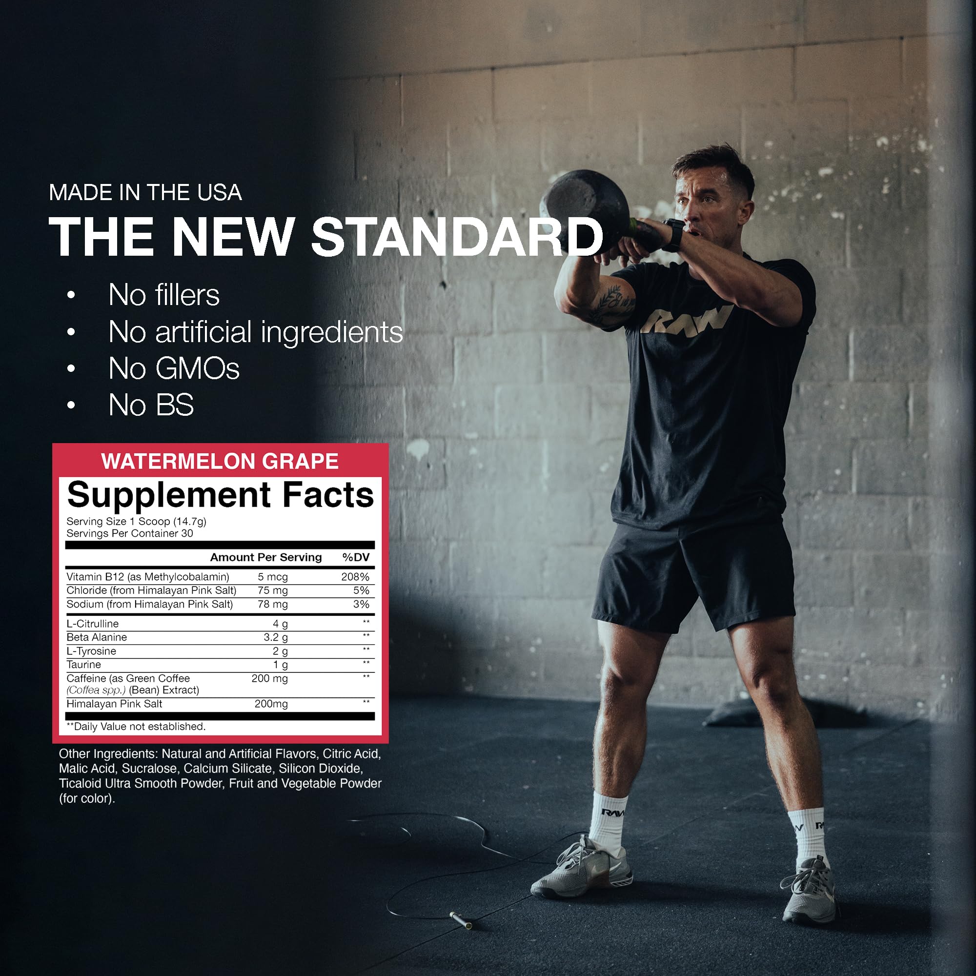 Athlète utilisant RAW Essential Pre-Workout pour concentration et endurance