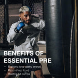 Verre de RAW Essential Pre-Workout prêt à consommer avant séance