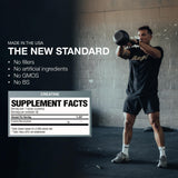Poudre neutre RAW Nutrition Creatine Monohydrate sans goût ajouté.