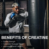Poudre RAW Nutrition Monohydrate prête à être consommée avant l’entraînement.