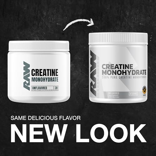 Cuillère dose RAW Nutrition Creatine Monohydrate pour un mélange rapide.