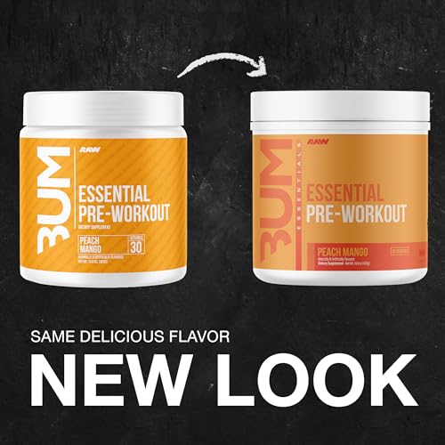RAW Essential Pre étiquette Peach Mango au design clair