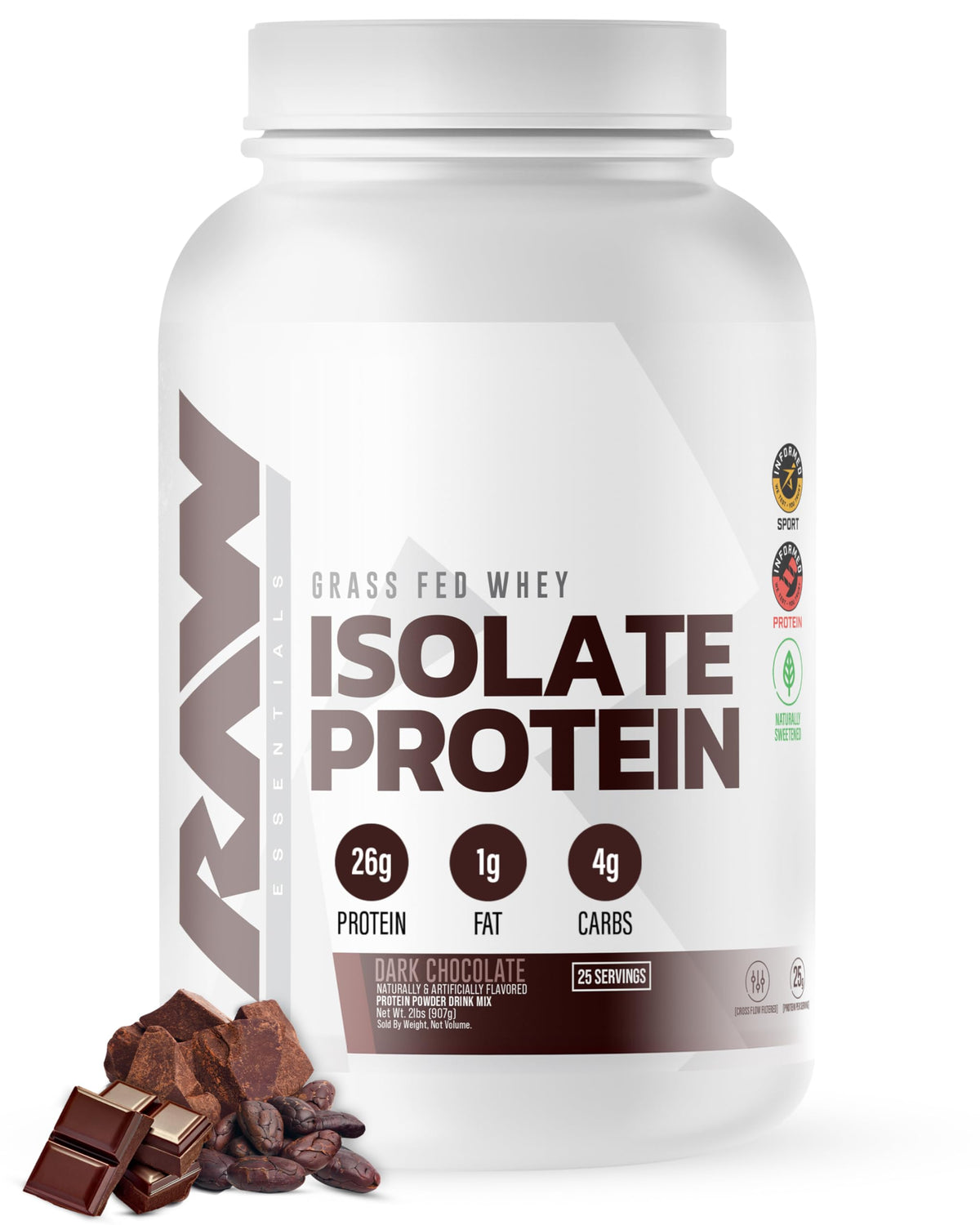 RAW Protéine isolée de lactosérum – poudre protéinée riche pour récupération après séance.