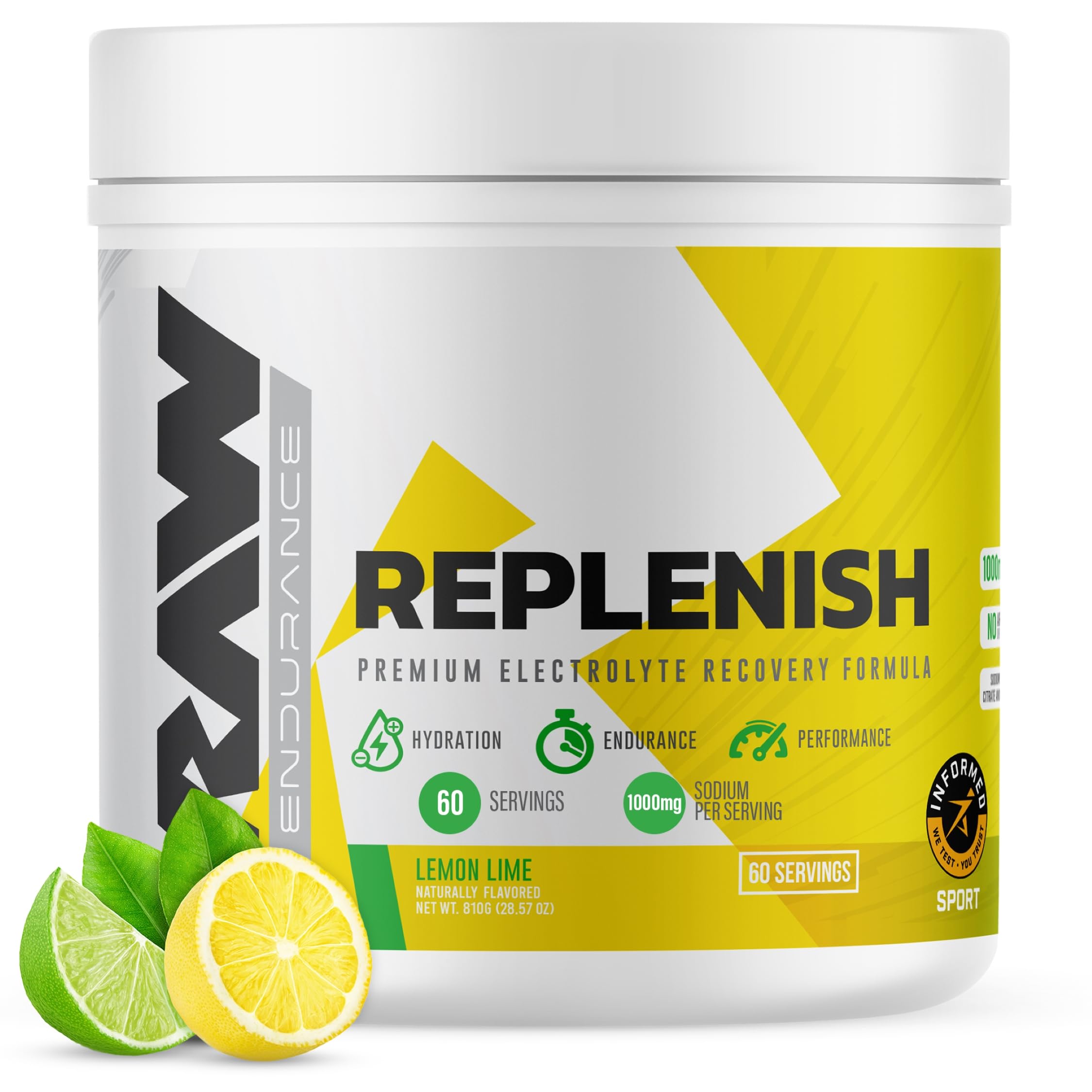 Flacon RAW Replenish: hydratation rapide après l’effort et goût agréable