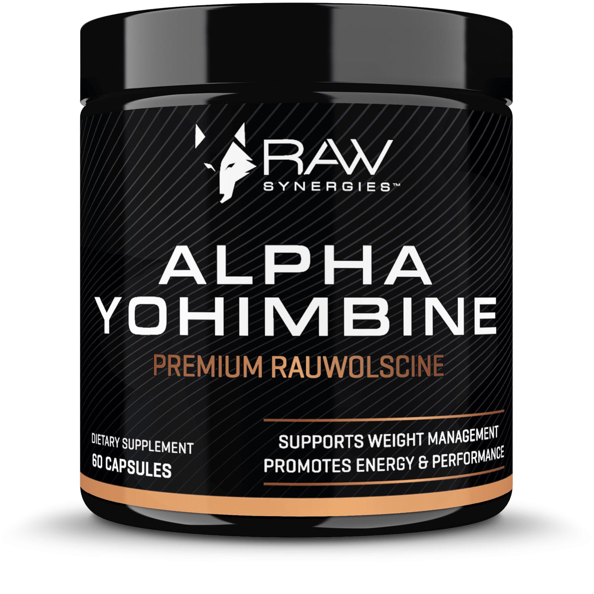RAW Synergies Alpha Yohimbine – bouteille: énergie durable et concentration pendant l'entraînement.