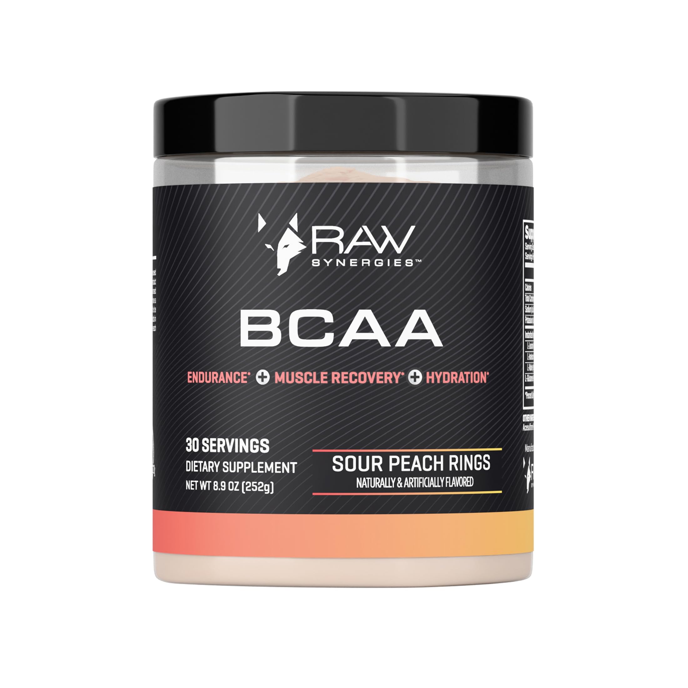 RAW Synergies BCAA, bouteille, récupération musculaire après l'entraînement.