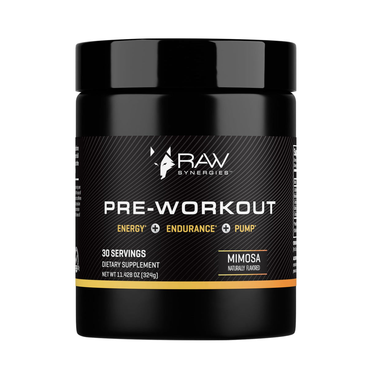 RAW Synergies Pré-entraînement – énergie naturelle, démarrage concentré.
