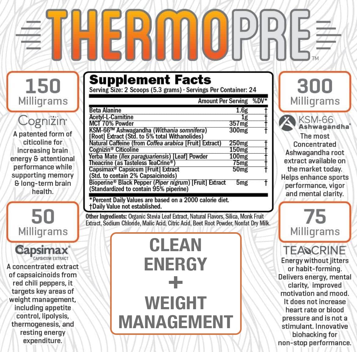 RAW Synergies Thermo Pre — emballage en verre et saveur Fruit Punch, plaisir lors des séances.