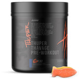 RAW Thuper Thavage 6 Peat – Bouteille avec bonbon rouge, énergie pré-entraînement durable