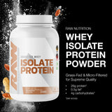 RAW Whey Isolate emballage, 25 portions, source pratique de protéines après l’entraînement.