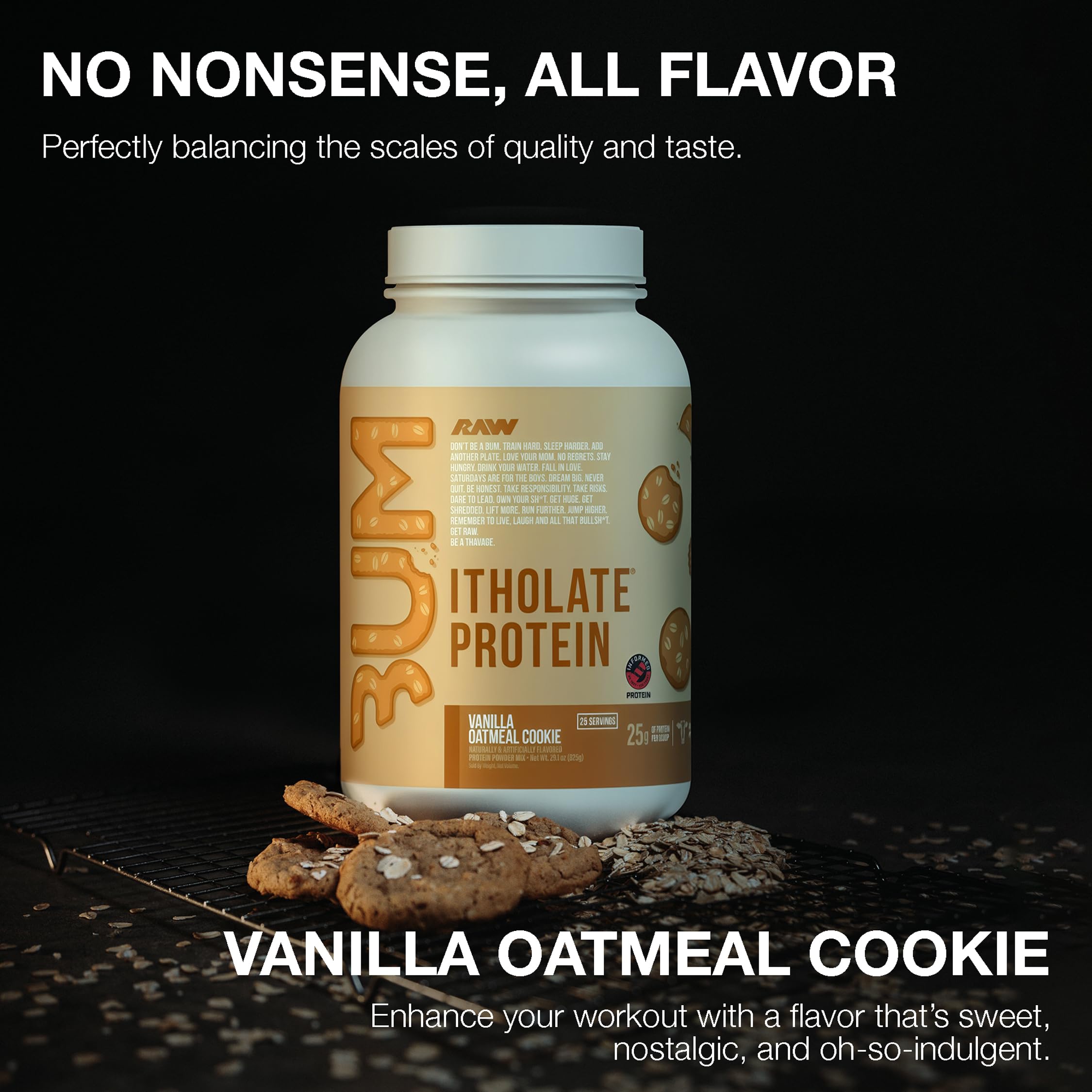 RAW Whey Isolate Vanilla shaker, préparation rapide post-entraînement.