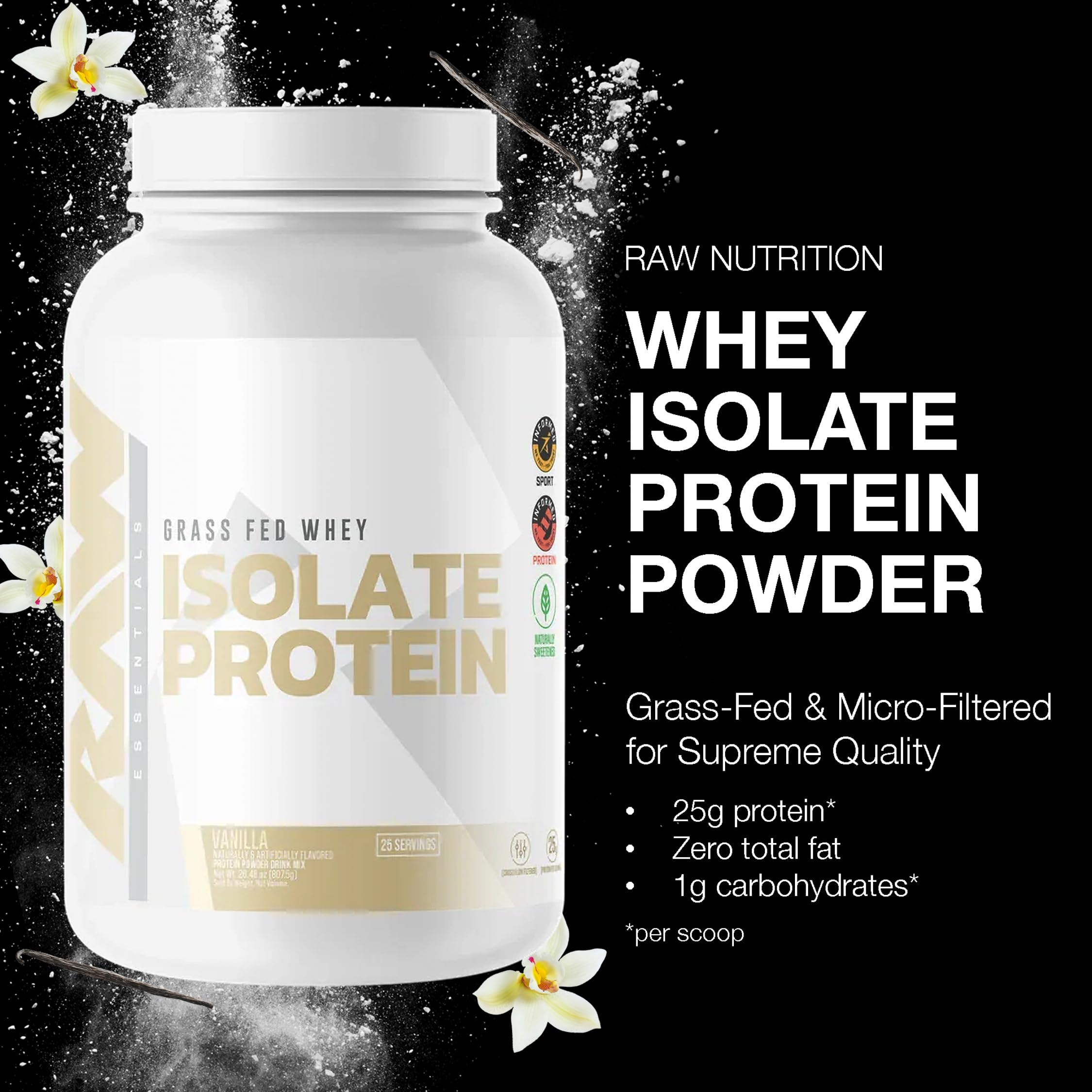 Shaker RAW Whey Isolate Vanille prêt à mélanger après l'entraînement.