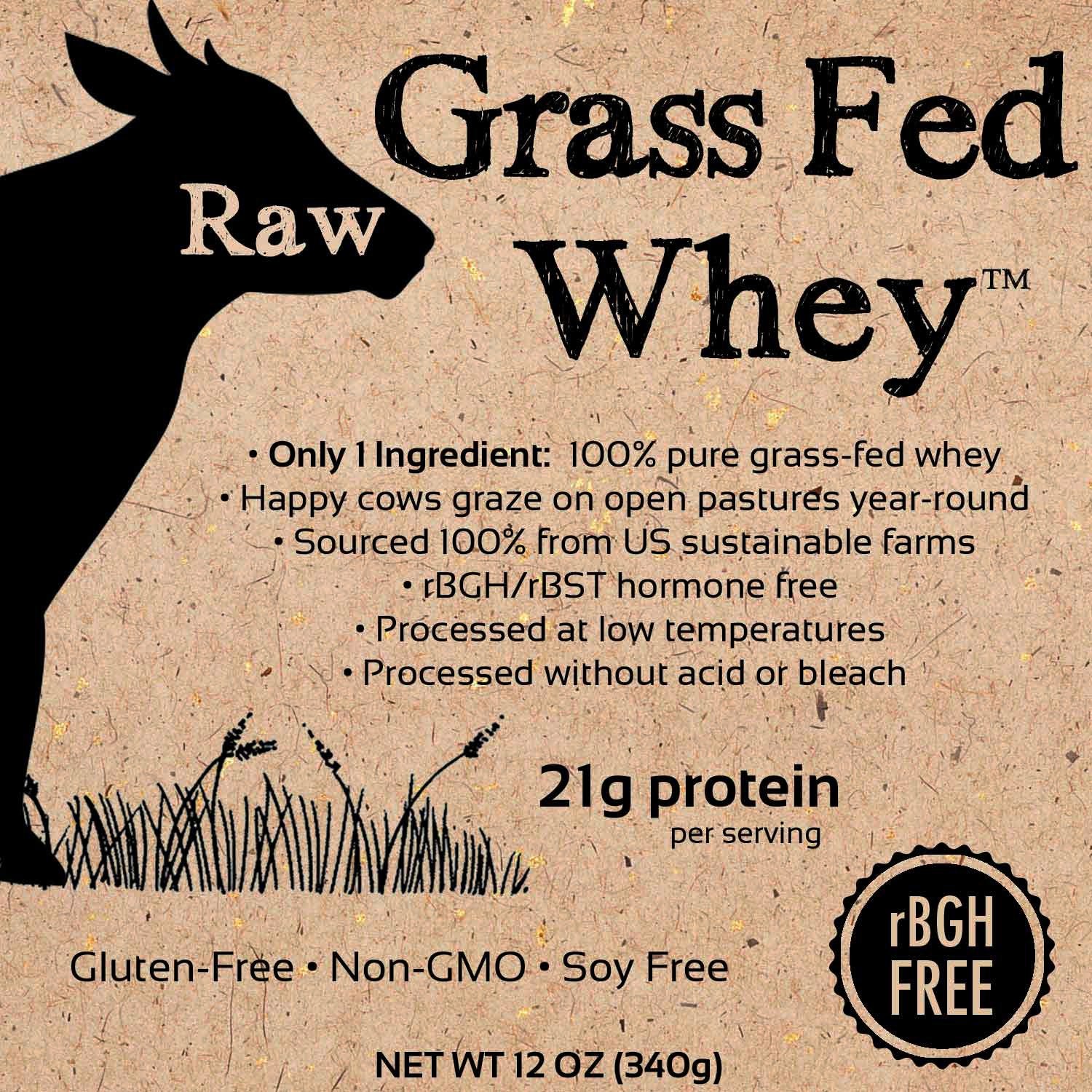 Raw Organic Whey: vaches nourries à l’herbe, plein air.