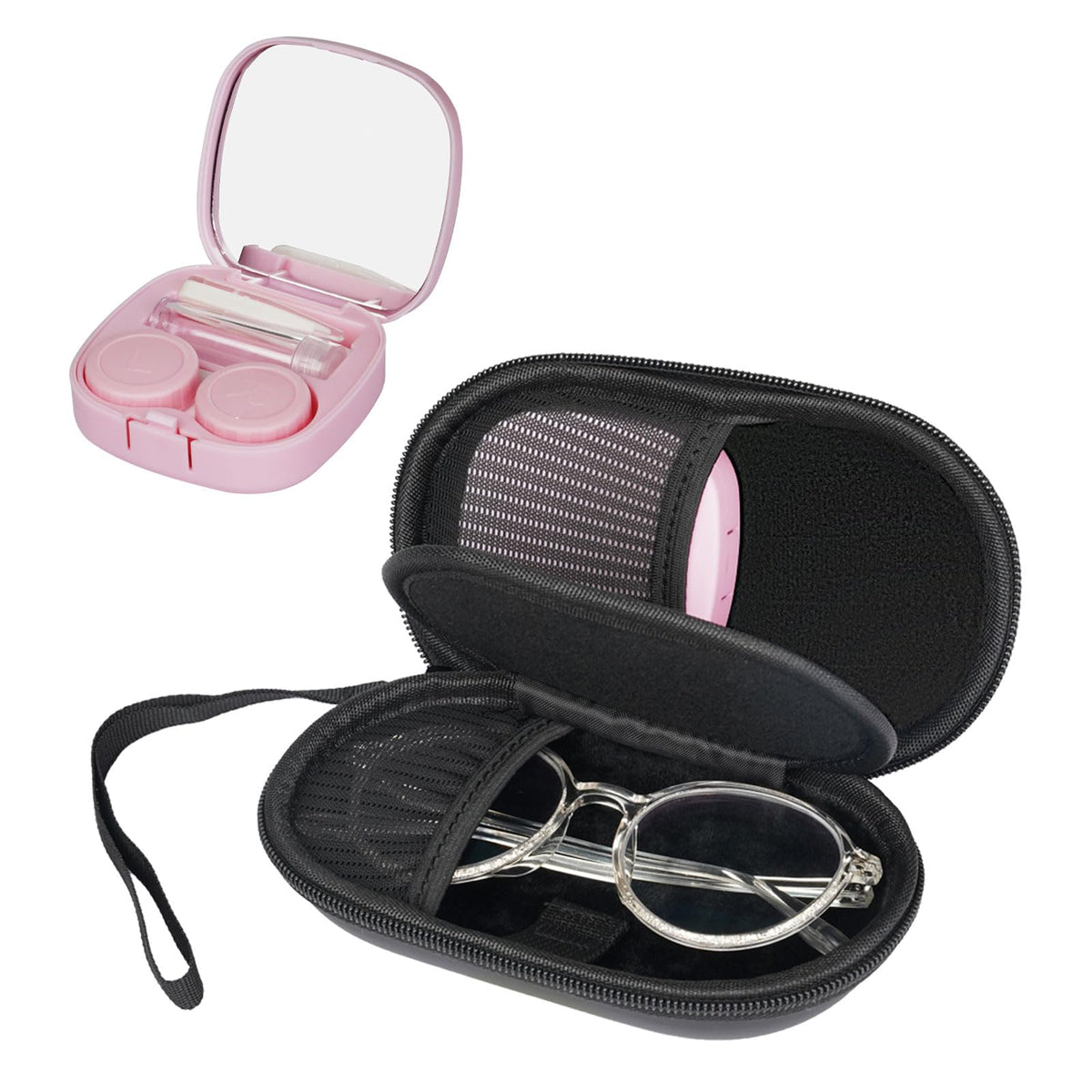 RAWILL boîte lunettes et lentilles 2 en 1 pour voyager en sécurité.