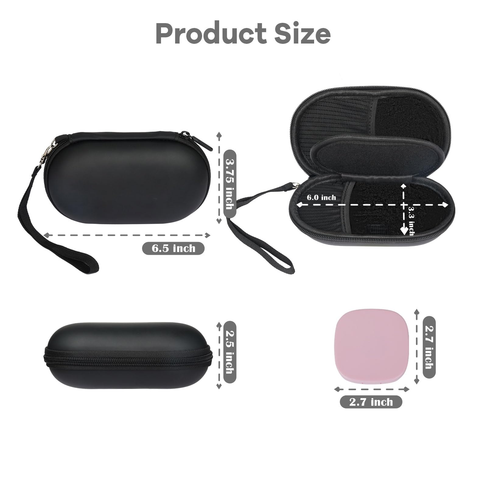 RAWILL étui lunettes-lentilles 2en1 avec miroir intégré, pratique en déplacement.