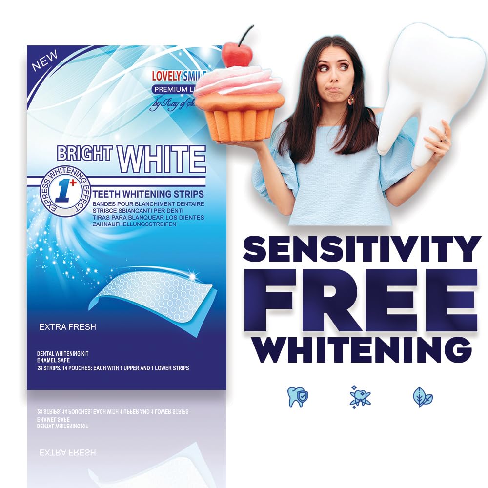 Ray of Smile Lovely Smile Strips douceur pour dents sensibles sans compromis sur l’éclat.