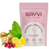 Rayvi Adrenal Cocktail sans alcool poudre electrolytes saveur agrumes-framboise et energie