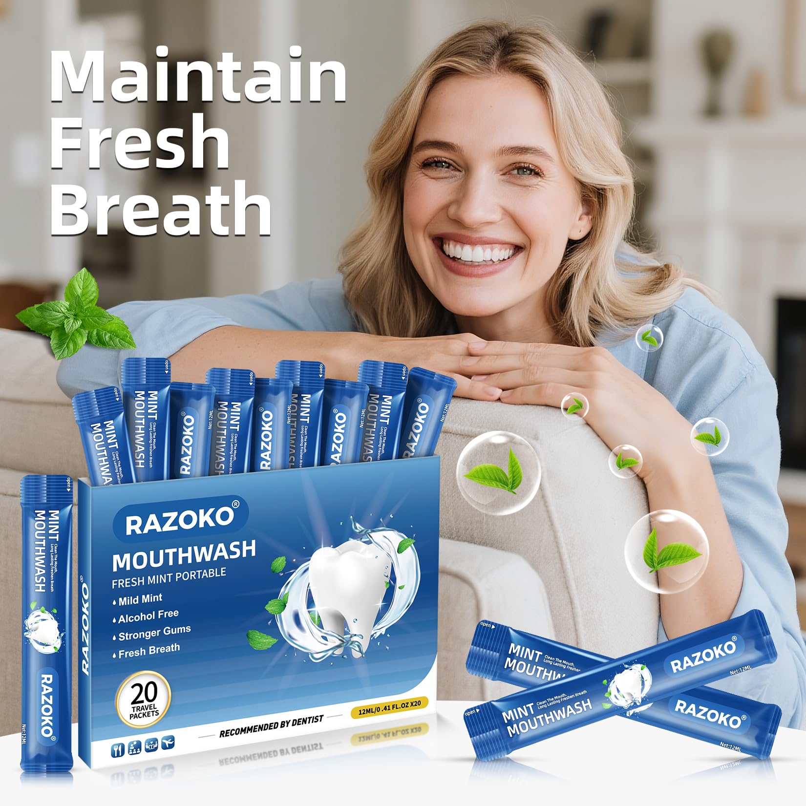 Razoko sachets à usage unique pour fraîcheur durable.