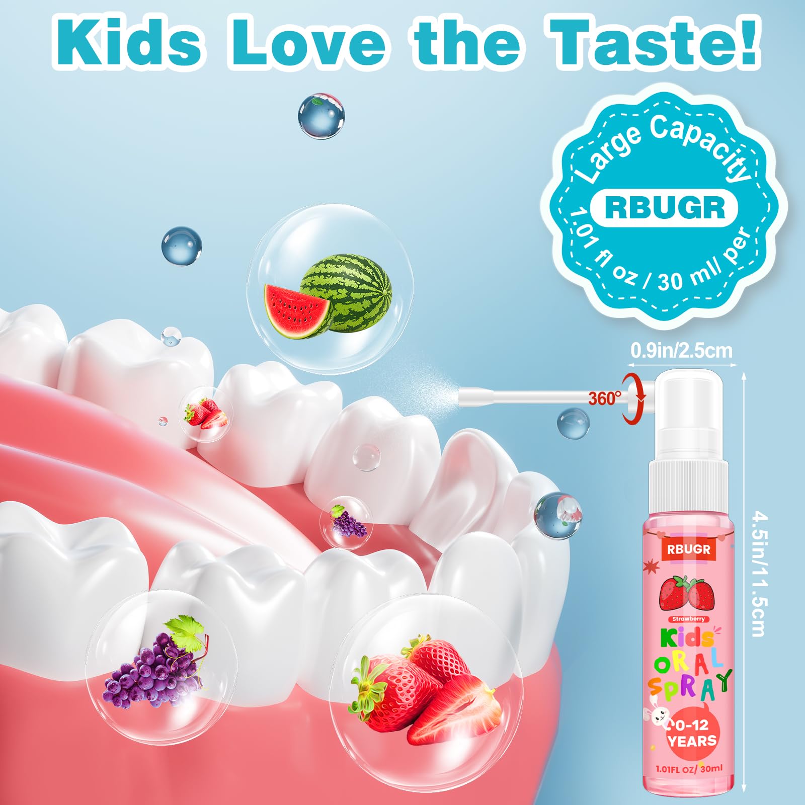 RBUGR produit buccal pour enfants – flacon Pastèque, routine buccale simple