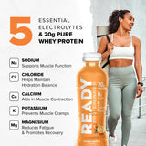 Ready Eau Protéinée Claire saveur orange-mangue, boisson légère sans sucre et sans arômes artificiels.