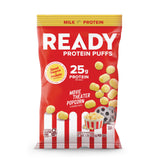 Ready Protein Puffs emballage principal, collation protéinée pratique pour les pauses.