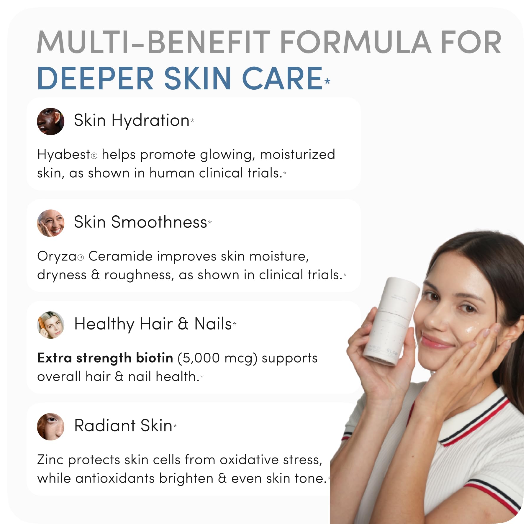 Ready To GLOW biotine 5000 mcg : cheveux et ongles plus forts.